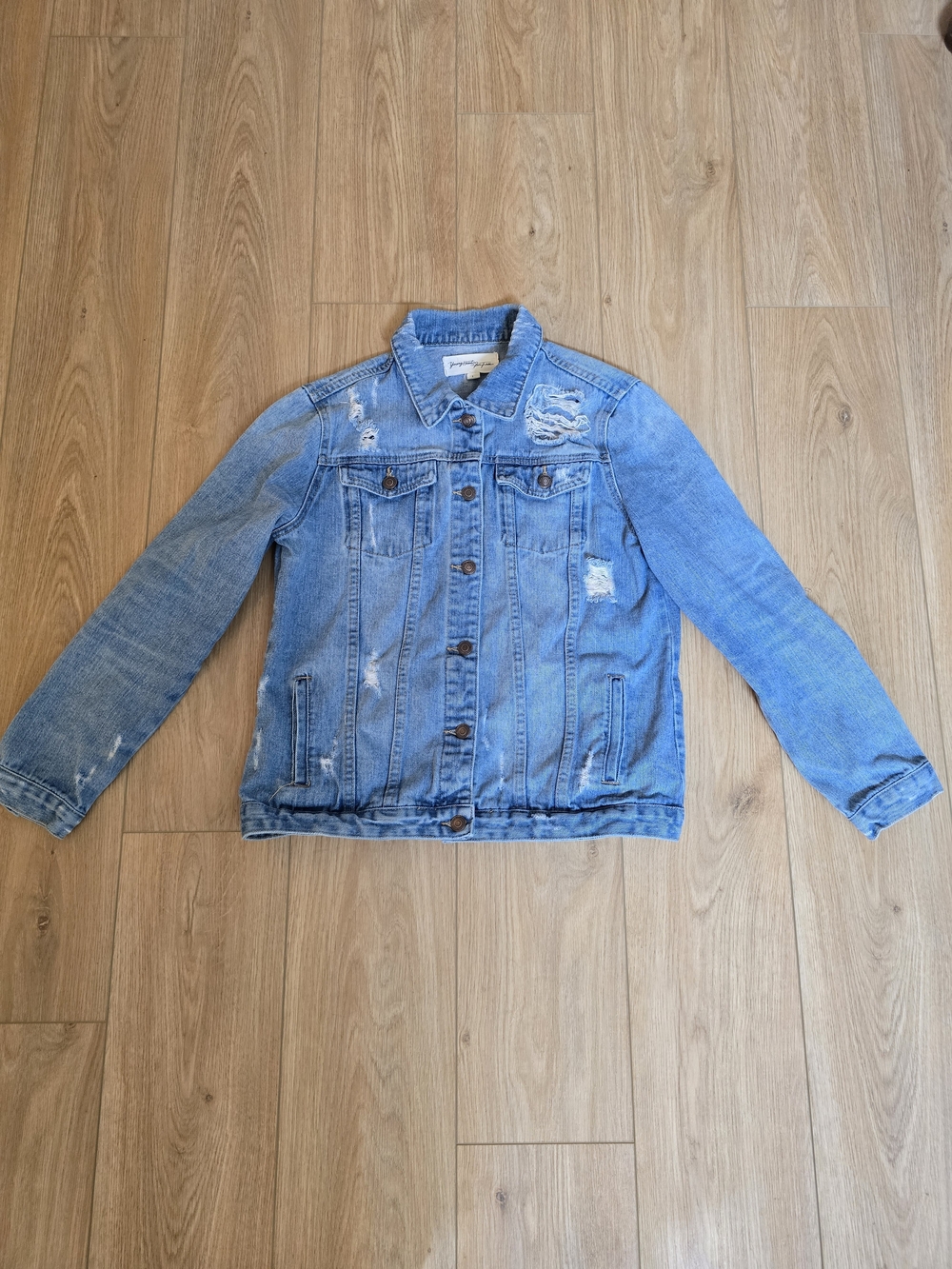 Light Blue Distressed Jean Jacket